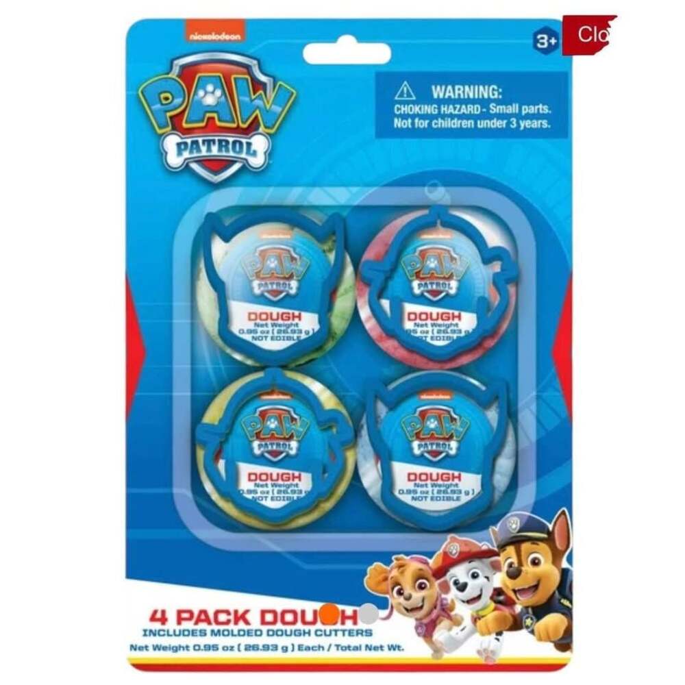 Paw Patrol 4 Pack Dough with 4 cutters Set